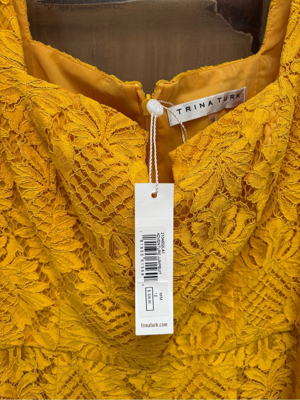 Trina Turk NWT Adventure Cropped Jumpsuit in Mimosa Yellow - Picture 3 of 4